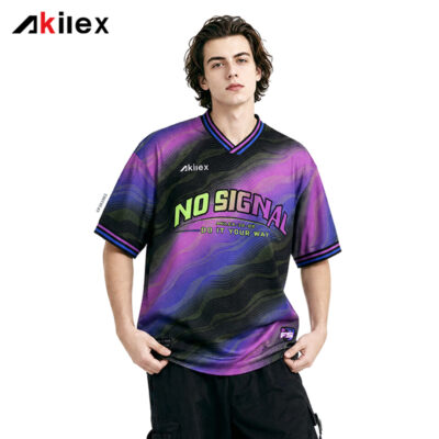 NO SIGNAL Purple Gradient Oversized Sublimated Streetwear T-Shirt