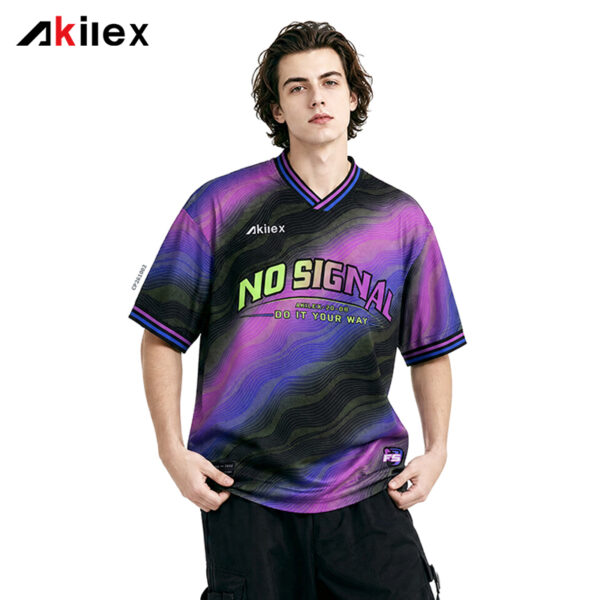 NO SIGNAL Purple Gradient Oversized Sublimated Streetwear T - Shirt