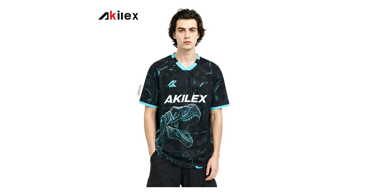 Custom sublimated esports jersey with V-neck collar