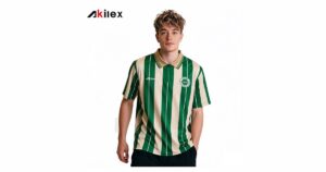 Custom sublimated performance polo shirt with striped print