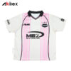 Custom Sublimated Polo Shirt - Pink Striped Streetwear