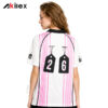 Custom Sublimated Polo Shirt - Pink Striped Streetwear