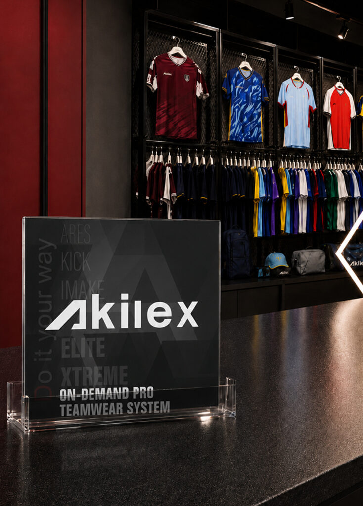 Akilex teamwear showroom and catalog display