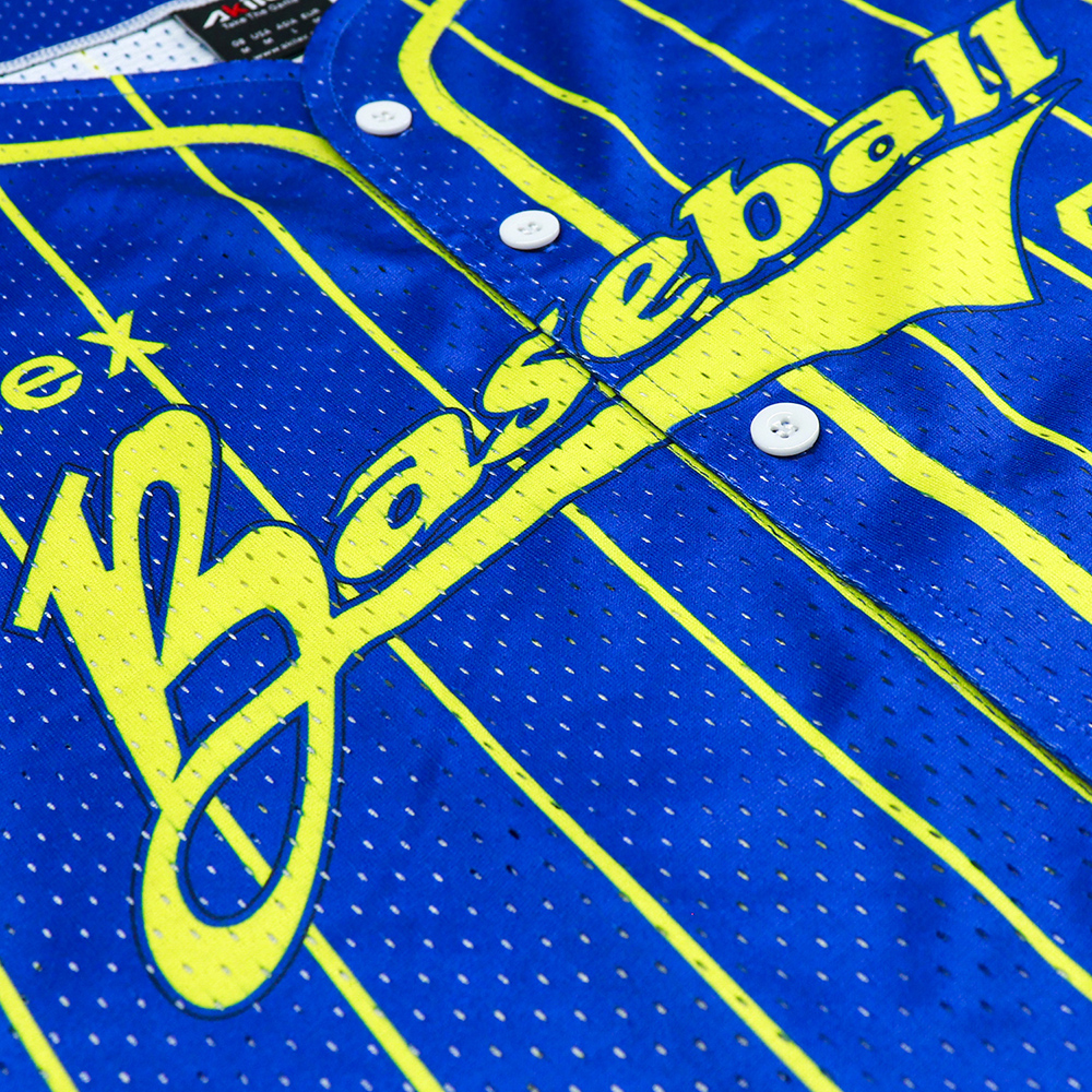 Custom Sublimated Baseball Uniform Blue & Yellow Jersey product detail view 12