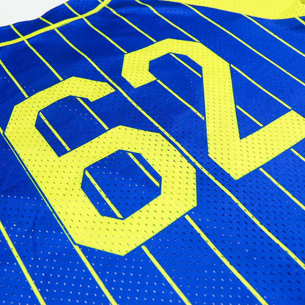 Custom Sublimated Baseball Uniform Blue & Yellow Jersey product detail view 16