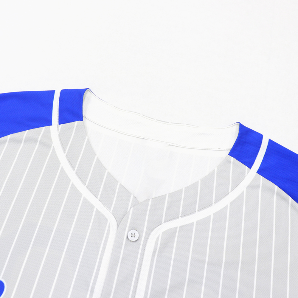 Pro Sublimation Baseball Jersey Custom Blue Pinstripe Shirt product detail view 12