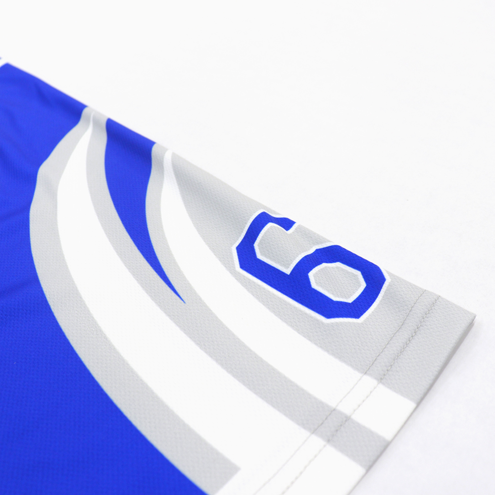 Pro Sublimation Baseball Jersey Custom Blue Pinstripe Shirt product detail view 13