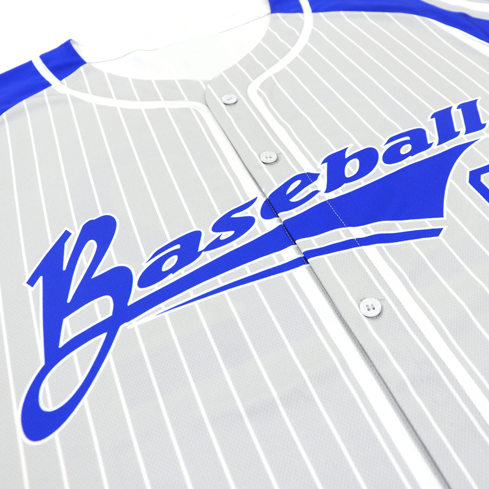 Pro Sublimation Baseball Jersey Custom Blue Pinstripe Shirt product detail view 14