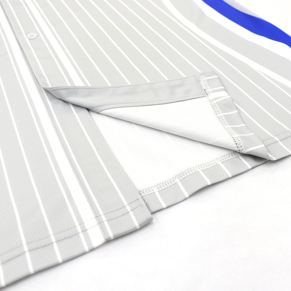 Pro Sublimation Baseball Jersey Custom Blue Pinstripe Shirt product detail view 16