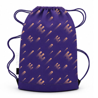 Custom Purple Cinch Bag - Wholesale Geometric Print