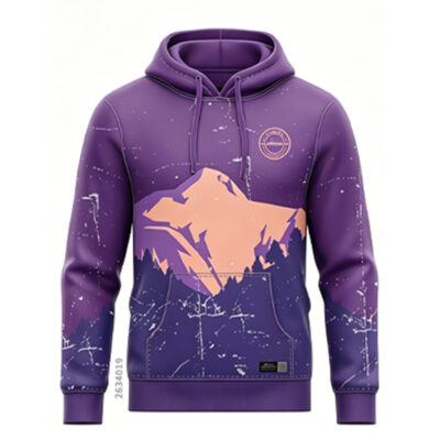 Custom Sublimated Hoodie - Wholesale Mountain Print Top