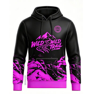 Bulk Order Sublimated Hoodie - Custom Pink & Black Pullover