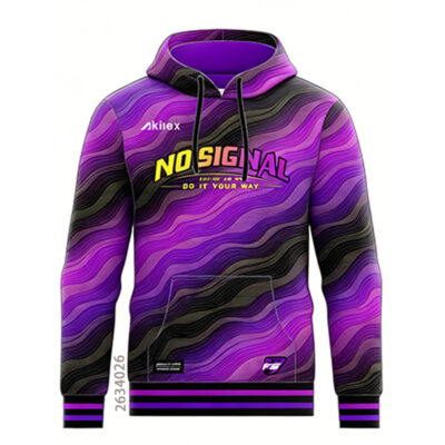 Custom Dye Sublimation Hoodie - Purple Wave Streetwear