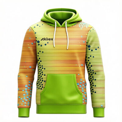 2634033 Custom Sublimated Fishing Hoodie - Wholesale Lime Pullover