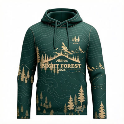 2634040 Custom Forest Print Hoodie - Wholesale Hiking Pullover