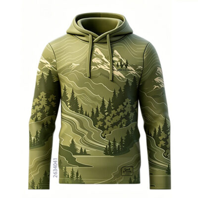 2634041 Custom Jungle Print Hoodie - Wholesale Outdoor Pullover