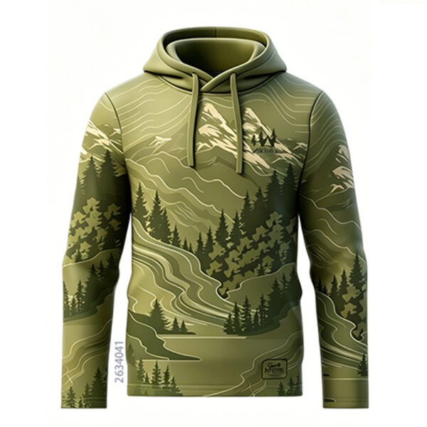 2634041 Custom Jungle Print Hoodie - Wholesale Outdoor Pullover