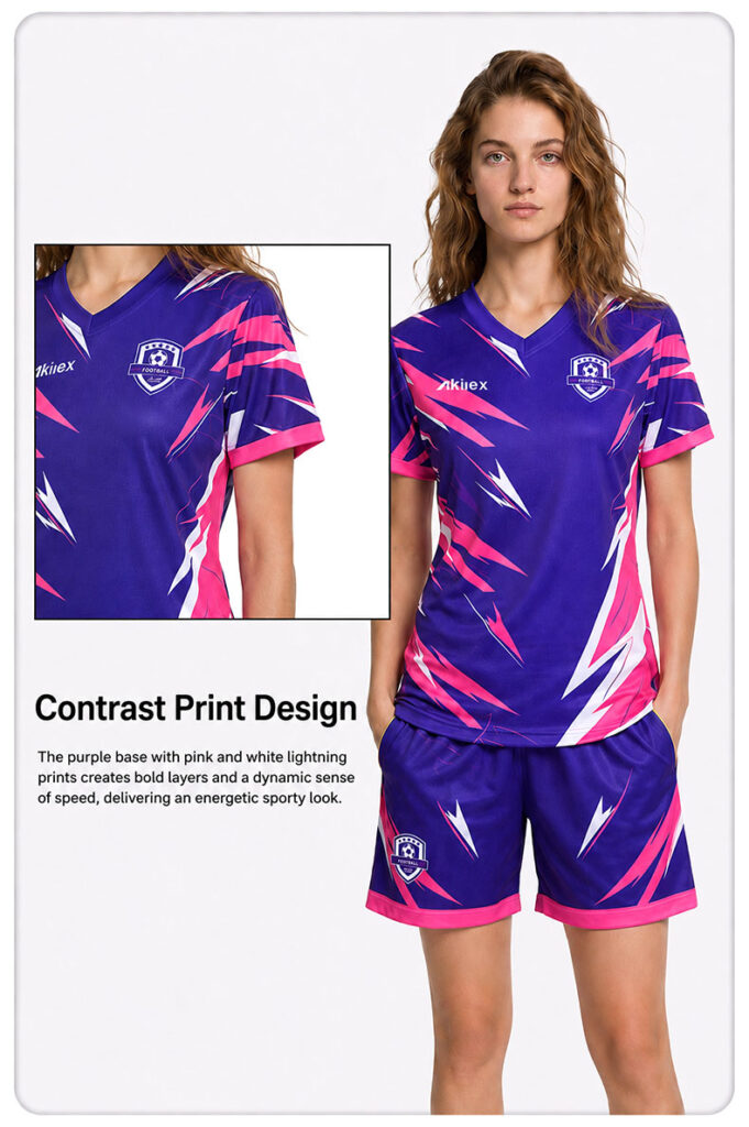 Purple Pink Women's Soccer Jersey | Custom Sublimated Football Shirt - product photo 9