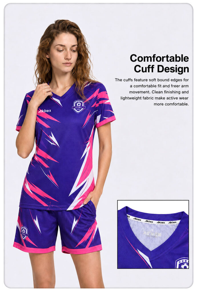 Purple Pink Women's Soccer Jersey | Custom Sublimated Football Shirt - product photo 8