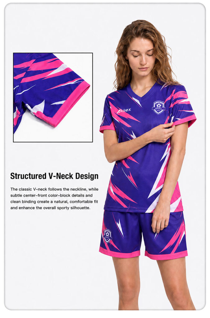 Purple Pink Women's Soccer Jersey | Custom Sublimated Football Shirt - product photo 7
