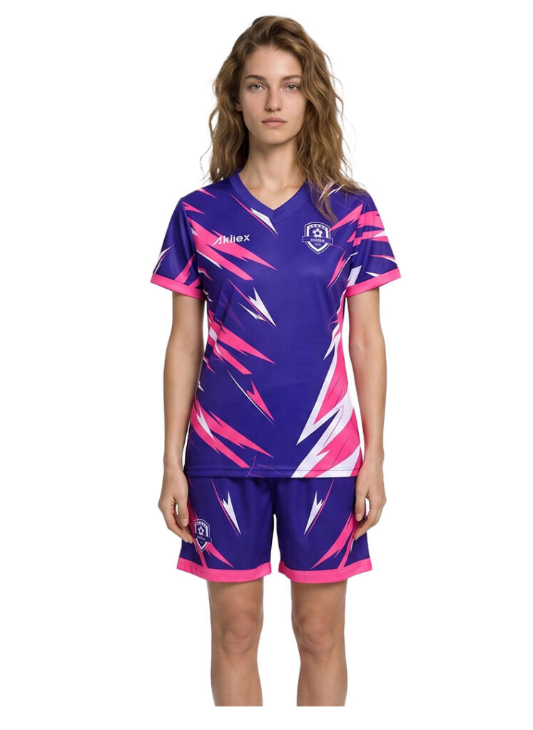 Purple Pink Women's Soccer Jersey | Custom Sublimated Football Shirt - product photo 6