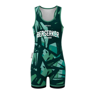 Professional MMA Singlet - Custom Green Geometric Print