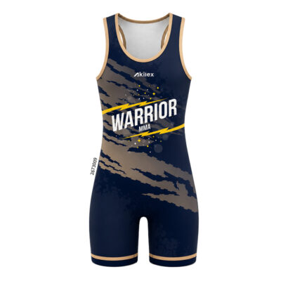 Wholesale MMA Singlet - Navy Lightning Brush Print