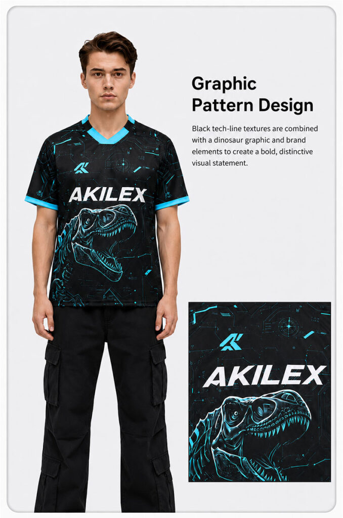 Custom Esports Jersey - Sublimated Gaming Shirt V-neck - product photo 6