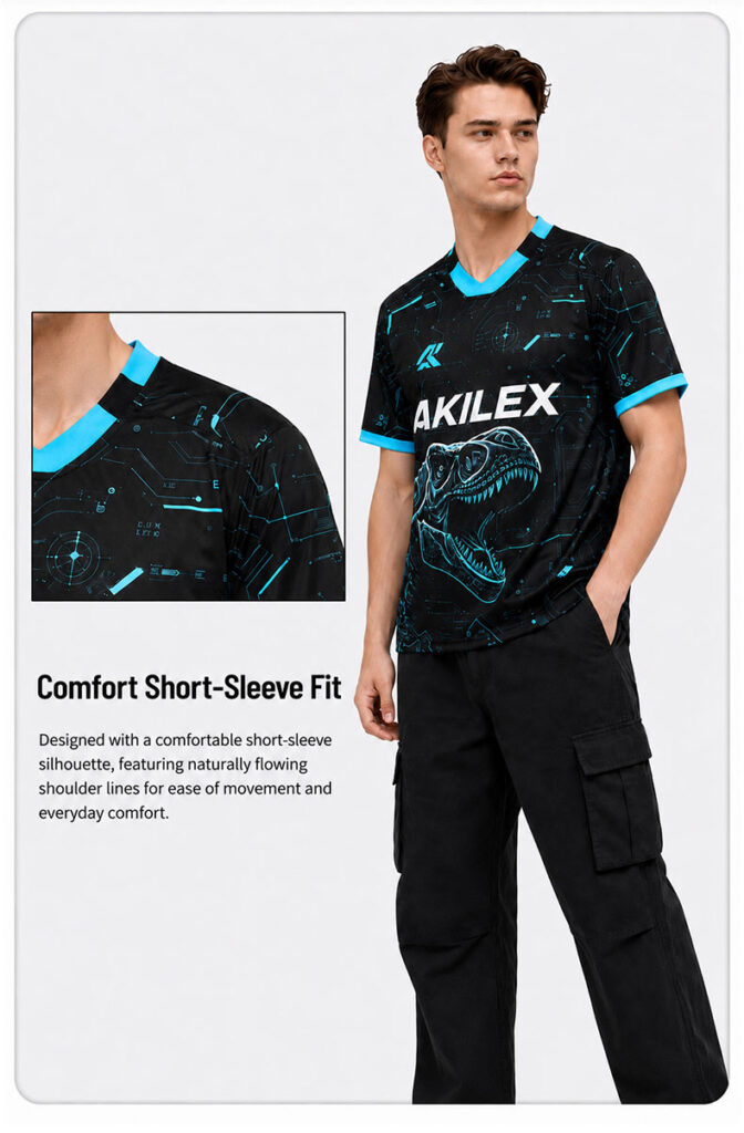Custom Esports Jersey - Sublimated Gaming Shirt V-neck - product photo 5