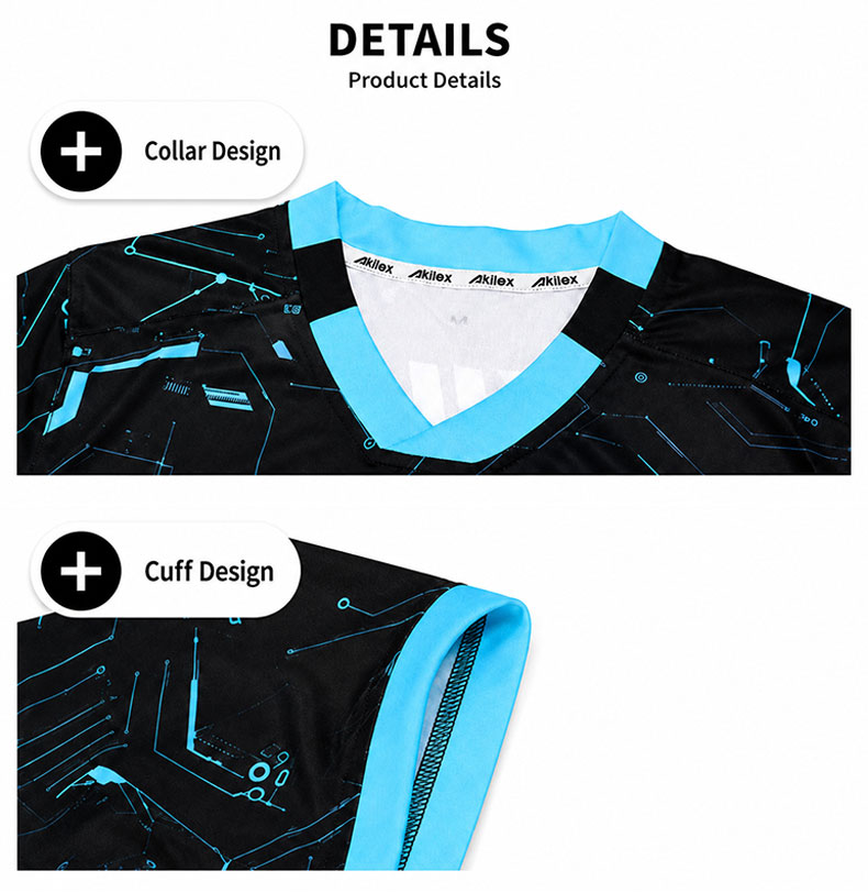 Custom Esports Jersey - Sublimated Gaming Shirt V-neck - product photo 2