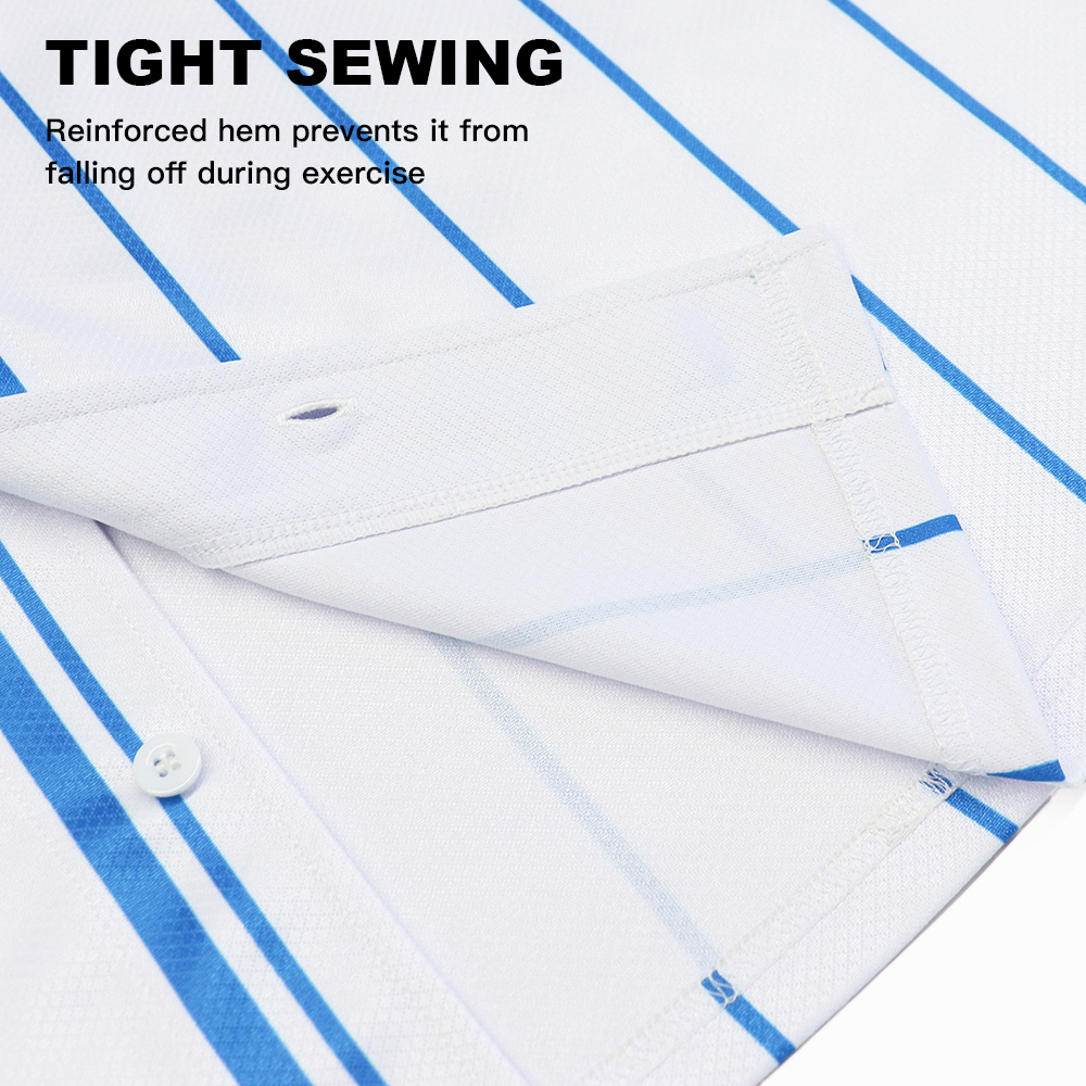 Custom Sublimated Baseball Uniform Blue Pinstripe Jersey product detail view 14