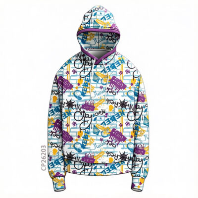 Custom Sublimated Graffiti Hoodie - Wholesale Streetwear