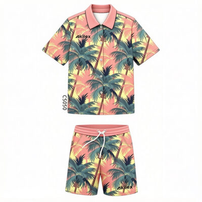 Wholesale Tropical Shirt Shorts Set - Custom Beachwear
