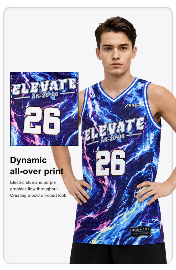 Custom Basketball Jersey - Nebula Galaxy Print - detail - Akilex custom sublimation