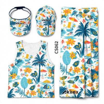 CS062-1 Custom Beach Wear Set - Sublimation Print