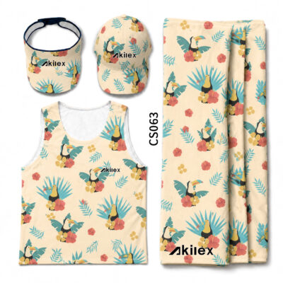 CS063-1 Professional Beach Wear Set - Custom Toucan Print