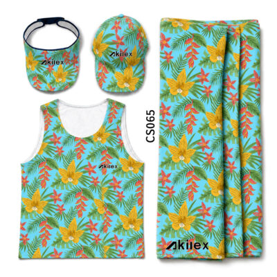 CS065-1 Bulk Order Beachwear Set - Orchid Floral Print